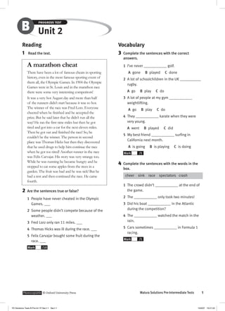 Solutions pre intermediate progress test b | PDF