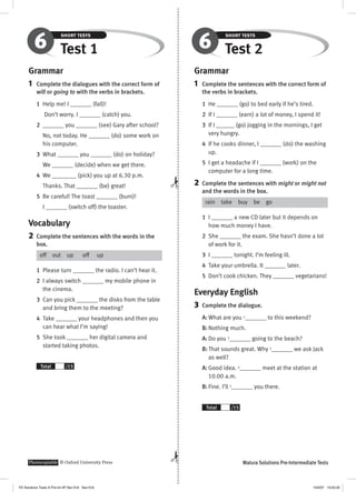 Solutions pre intermediate short tests