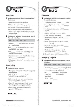 Solutions pre intermediate short tests