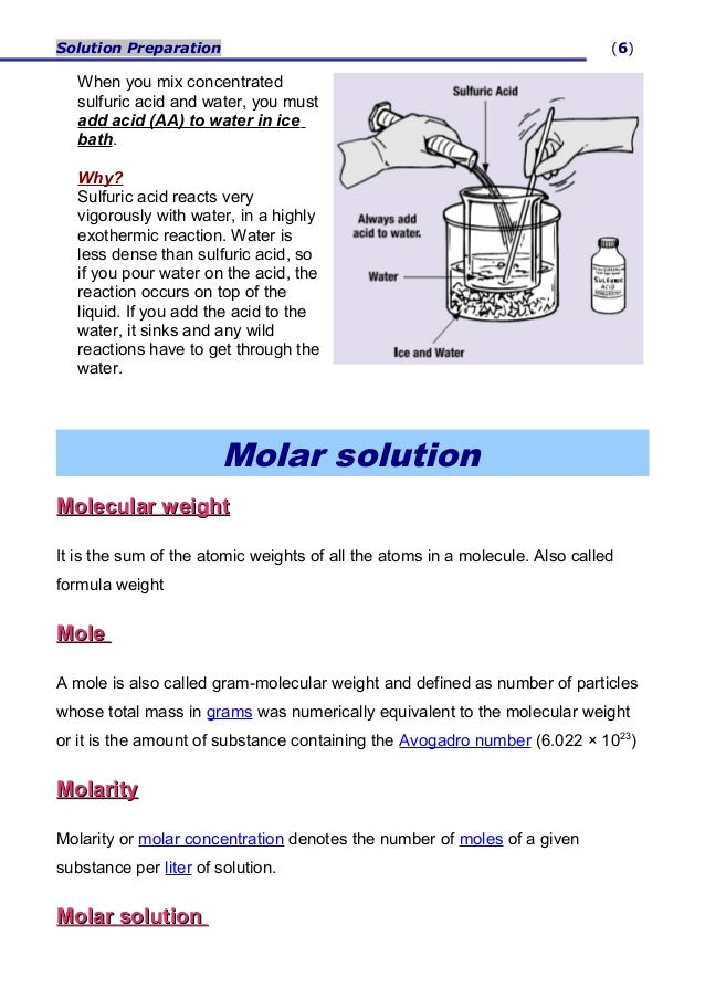 Solutions preparation