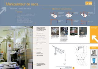 Manipulateur de sacs
Tous les types de sacs
22
Avantages
F Pain de gomme
Housse de protection
Filtre surdimensionné
pour sacs poussiéreux
23
Avantages :
F Convoyeur à rouleaux : F Tête de levage F Toile de jute
www.palamaticprocess.fr/machines-industrielles/solutions-sacs
/manutention-manipulateur
Vidéos & plans téléchargeables en ligne
Options
Voir toutes nos
options en pages
18-19
I
Manipulateurdesacs
EXISTE
SUR
MESURE
F
F F
F
F F
 