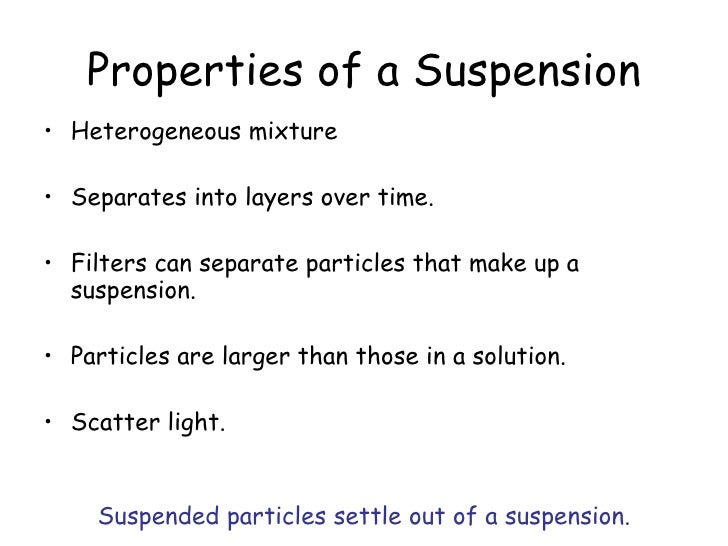 Solutions, suspensions, and colloids