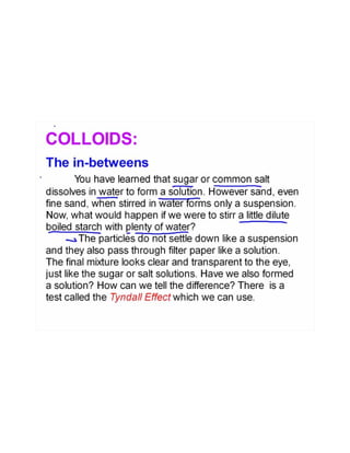 Solutions, suspensions and colloids | PDF