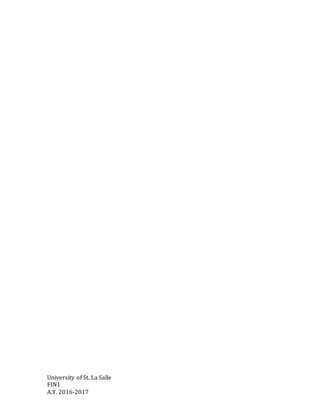 University of St. La Salle
FIN1
A.Y. 2016-2017
 