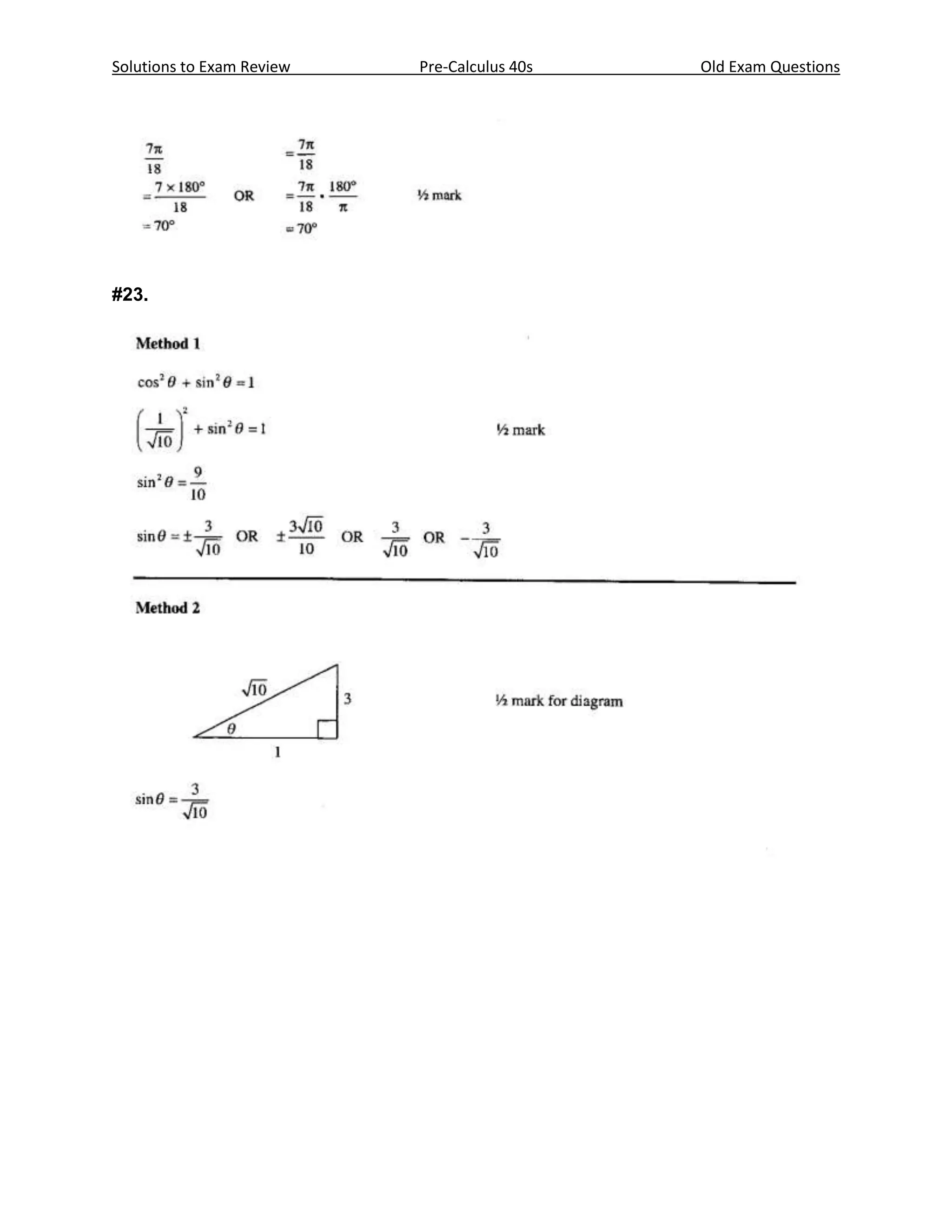 Solutions to Exam Review   Pre-Calculus 40s   Old Exam Questions




#23.
 