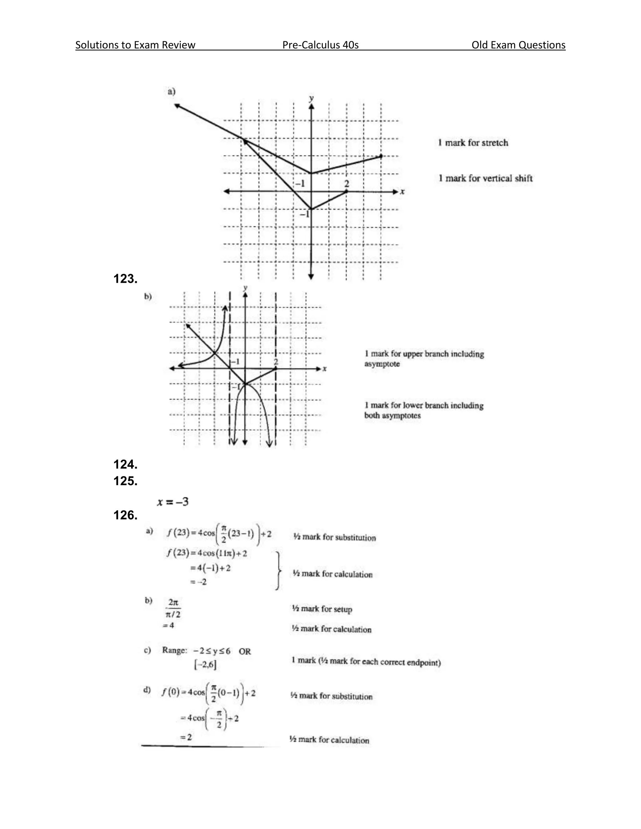 Solutions to Exam Review   Pre-Calculus 40s   Old Exam Questions




       123.




       124.
       125.

       126.
 