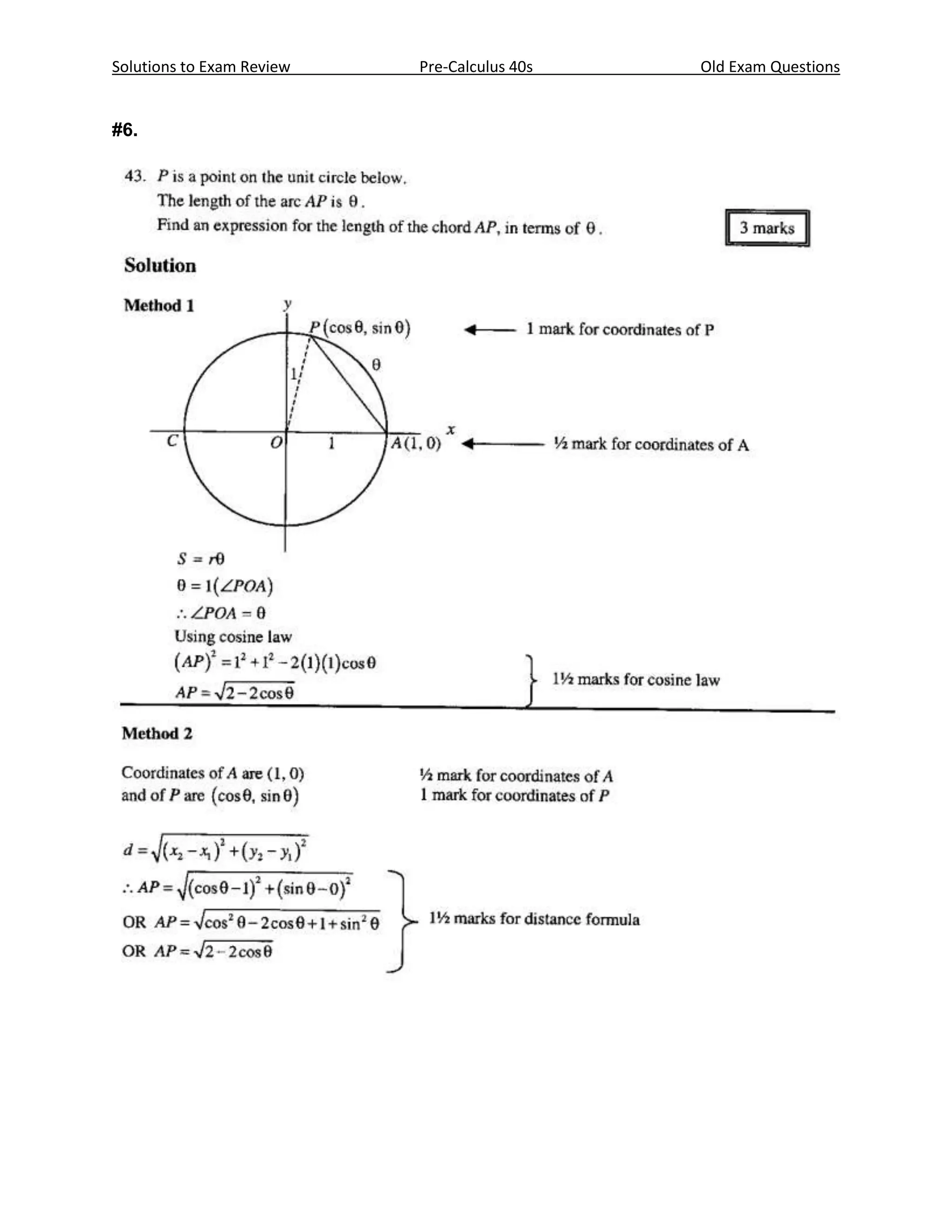 Solutions to Exam Review   Pre-Calculus 40s   Old Exam Questions


#6.
 
