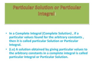 Complete Integral Solution to pde | PPTX