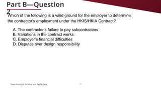 Construction Contract Law and Administration Week 11 tutorial | PPTX