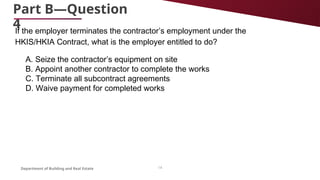 Construction Contract Law and Administration Week 11 tutorial | PPTX