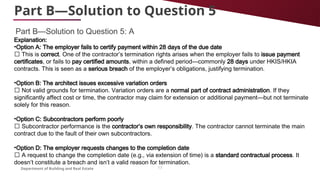 Construction Contract Law and Administration Week 11 tutorial | PPTX