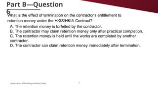 Construction Contract Law and Administration Week 11 tutorial | PPTX