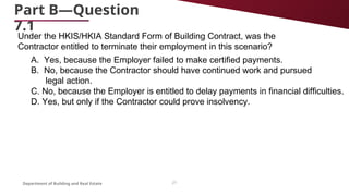 Construction Contract Law and Administration Week 11 tutorial | PPTX