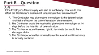 Construction Contract Law and Administration Week 11 tutorial | PPTX
