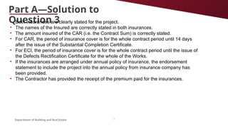 Construction Contract Law and Administration Week 11 tutorial | PPTX