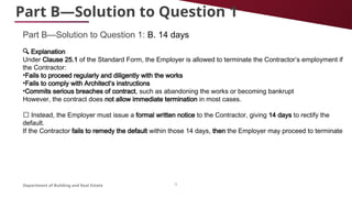 Construction Contract Law and Administration Week 11 tutorial | PPTX