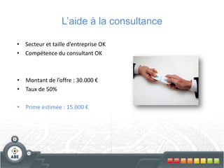 Les aides sont calculées en appliquant des pourcentages à la moitié du coût de l’investissement déclaré admissible par l’Administration. Dans quelques cas cependant, le montant subsidié est plafonné.