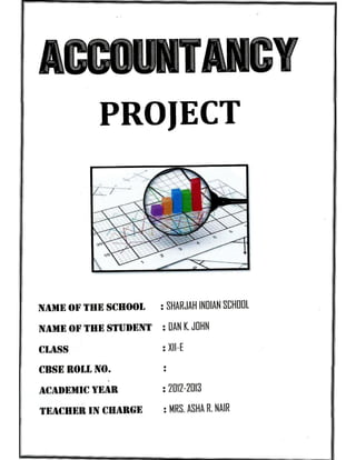 Solved Cbse Class 12 Accountancy Full Project(Comprehensive Project, Ratio Analysis and Cash Flow Statements with Conclusion)