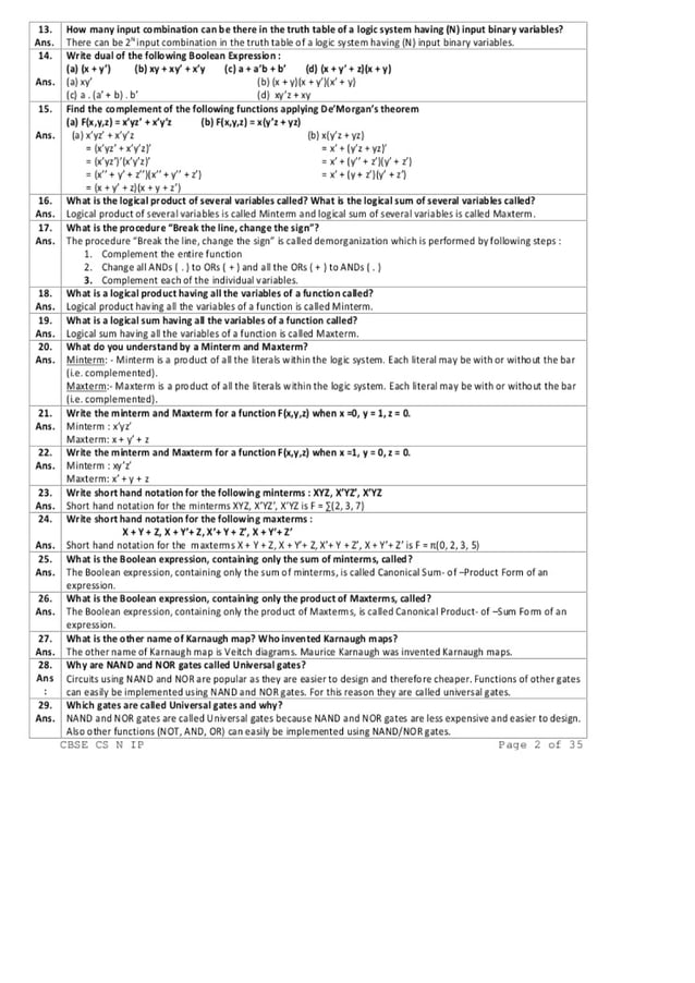 Solved exercise boolean-algebra | PDF