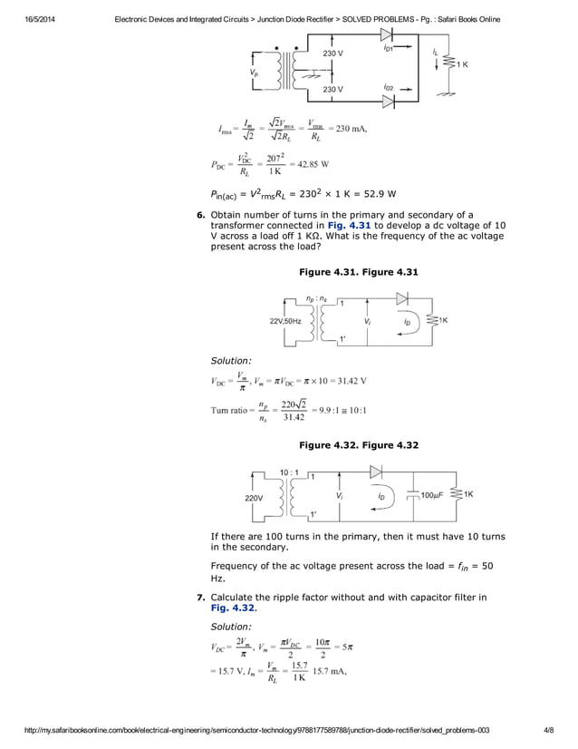 Solved problems on rectifiers