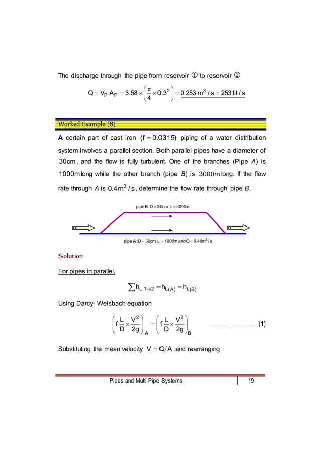 Solved problems pipe flow final 1.doc | Physics | Science