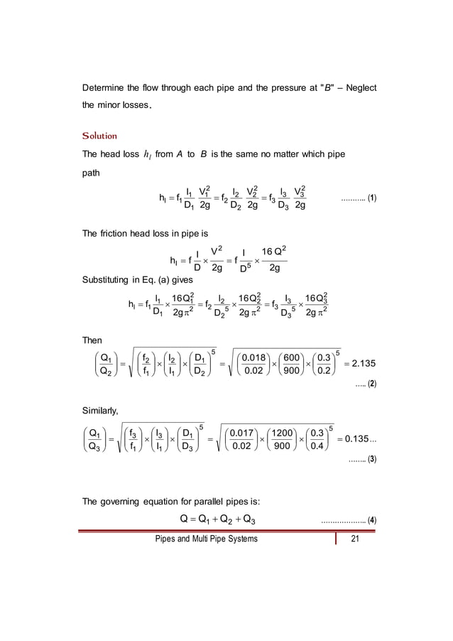 Solved problems pipe flow final 1.doc | Physics | Science