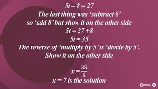Solve linear equations in one unknown | PPTX