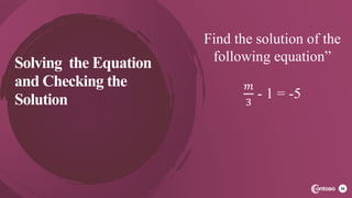 Solve linear equations in one unknown | PPTX