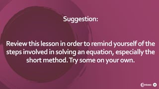 Solve linear equations in one unknown | PPTX
