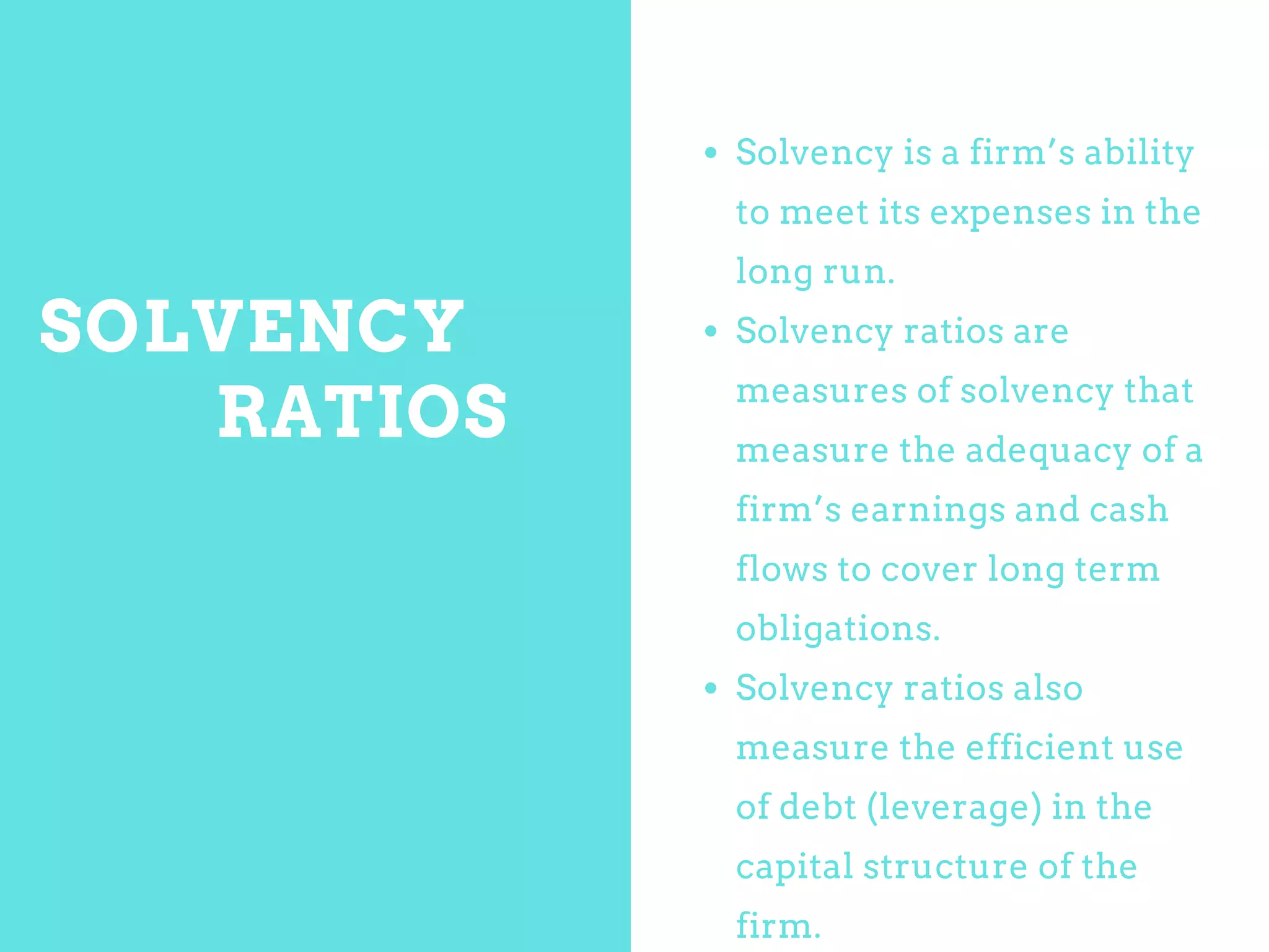 Which Of The Following Is Not A Solvency Ratio Solvency ratios - CFA Level 1 | PPT