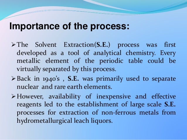 solvent extraction solvent extraction