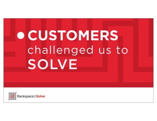 CUSTOMERS
challenged us to
SOLVE
 