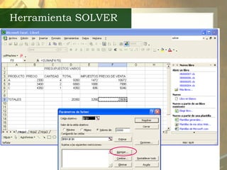 Herramienta SOLVER 
