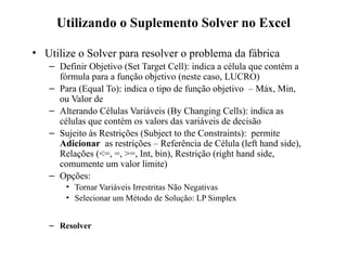 Maximizing Profit and Efficiency Using Excel Solver for Linear ...