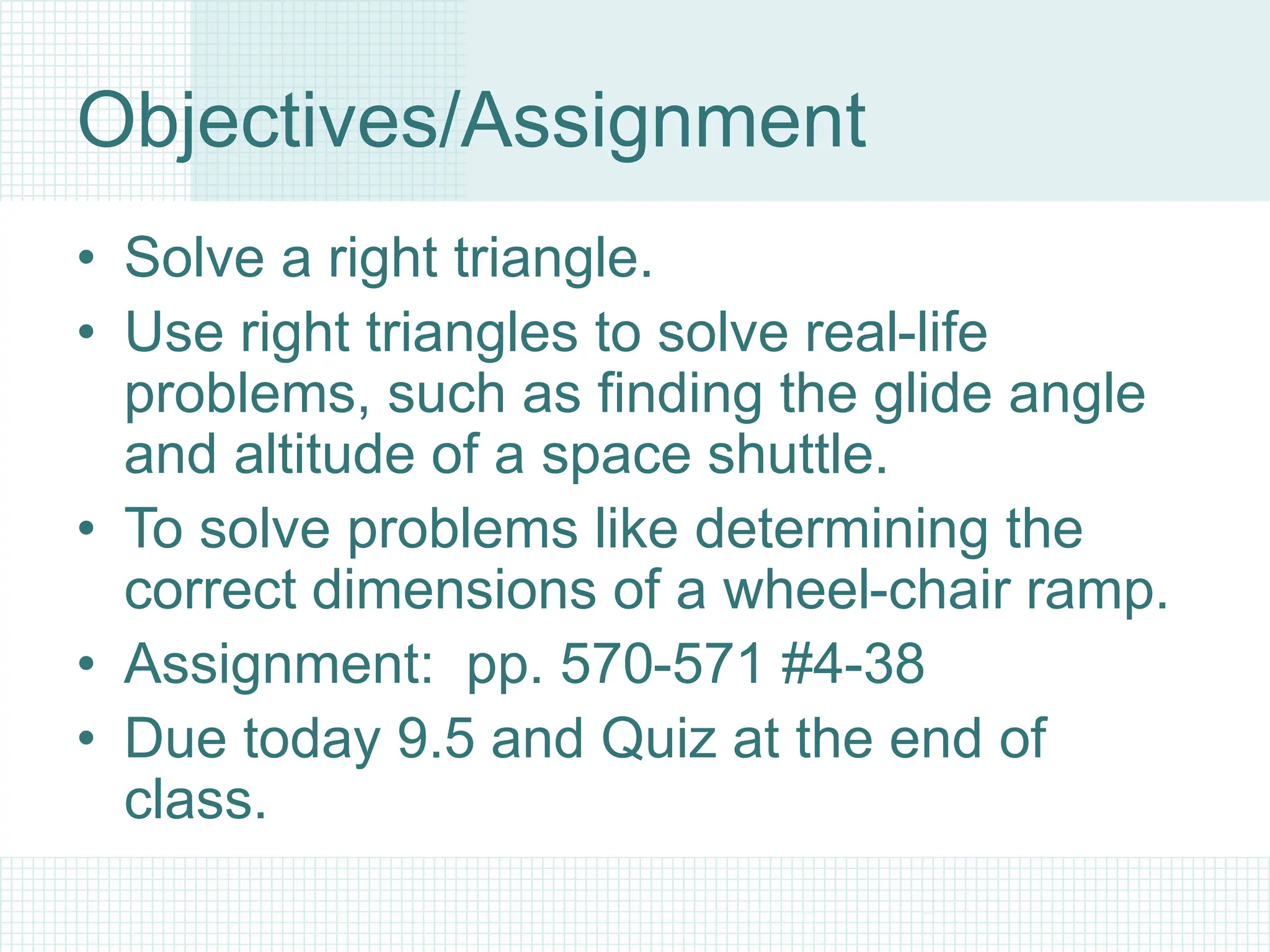 Solving The Right Triangles PowerPoint 2.ppt