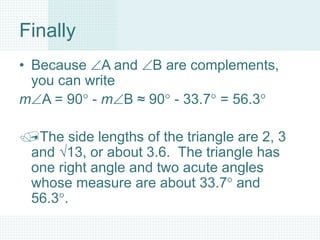 Solving The Right Triangles PowerPoint 2.ppt