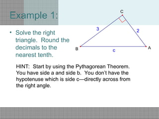 Solve Right Triangles PowerPoint 2.pptdd | PPT