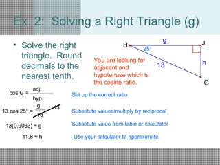 Solve Right Triangles PowerPoint 2.ppt and problem solving | PPT