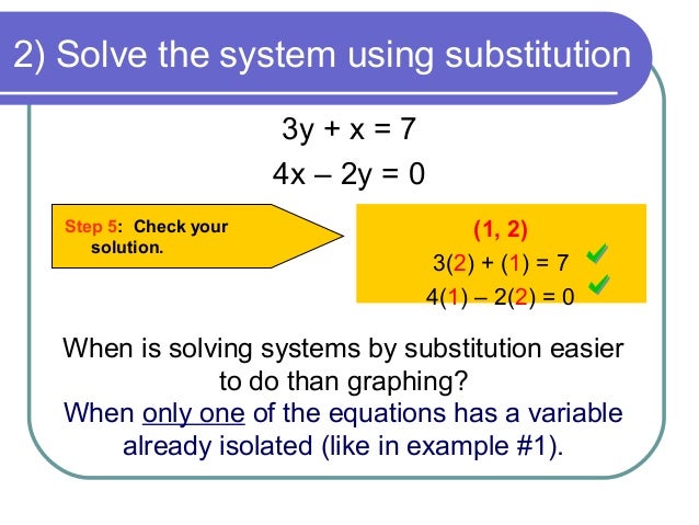 Solving System of Equations by Substitution
