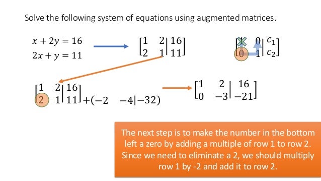 Solve Systems using Augmented Matrices