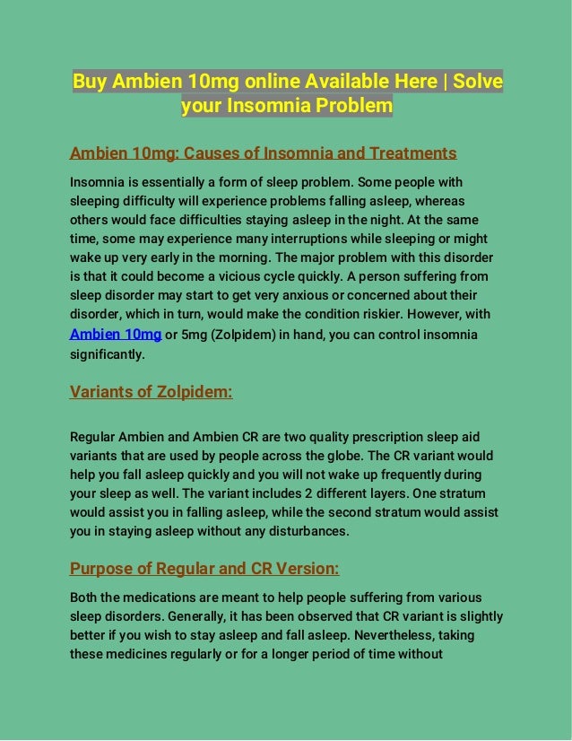 Ambien cr online no prescription