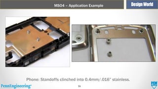 MSO4 – Application Example

Phone: Standoffs clinched into 0.4mm/.016” stainless.
16

 