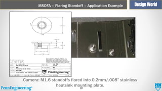 MSOFA – Flaring Standoff – Application Example

Camera: M1.6 standoffs flared into 0.2mm/.008” stainless
heatsink mounting plate.
20

 