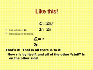 Solving Equations And Formulas | PPT