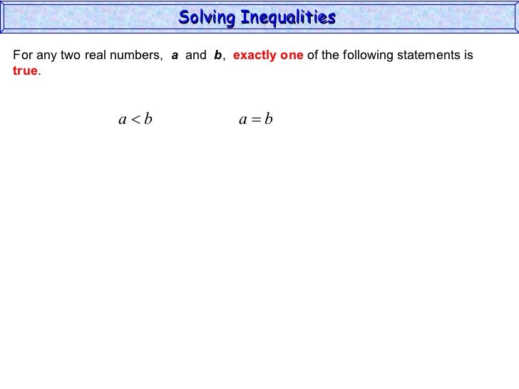 Solving Inequalities (Algebra 2)
