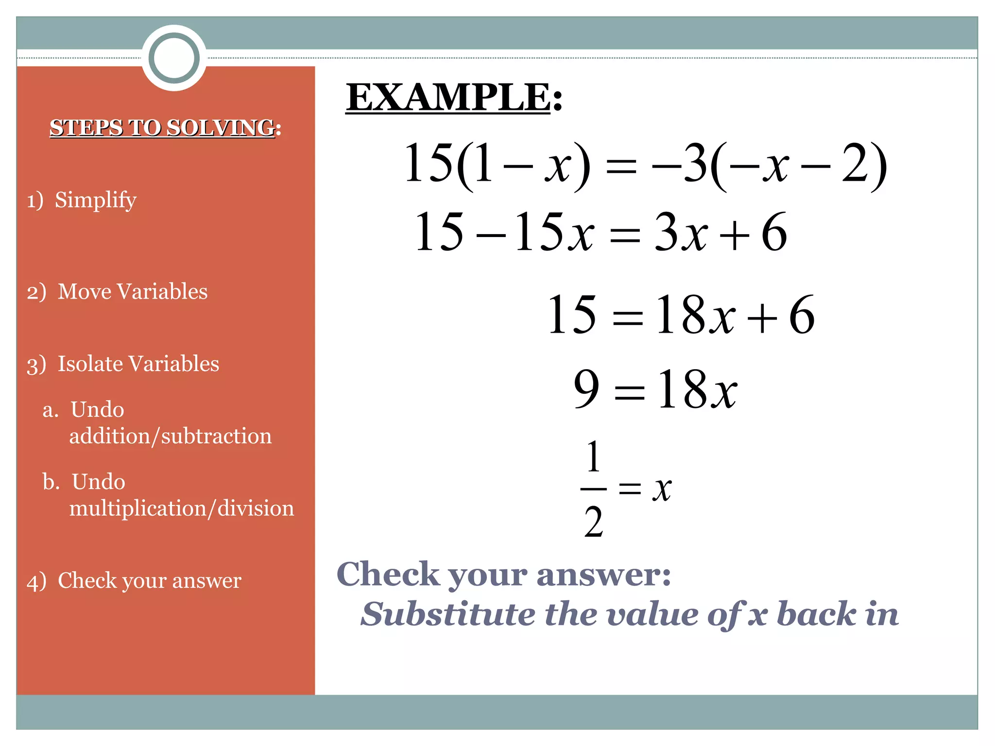 Solving Linear Equations | PPS