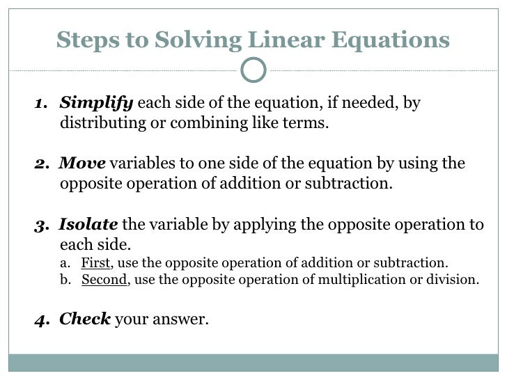 Solving Linear Equations