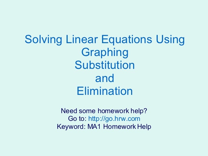 Math homework help linear equations