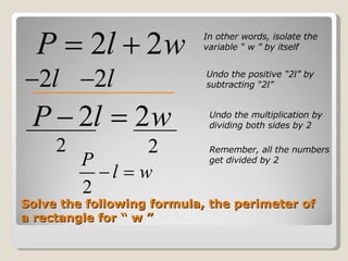 Solving Literal Equations | PPS