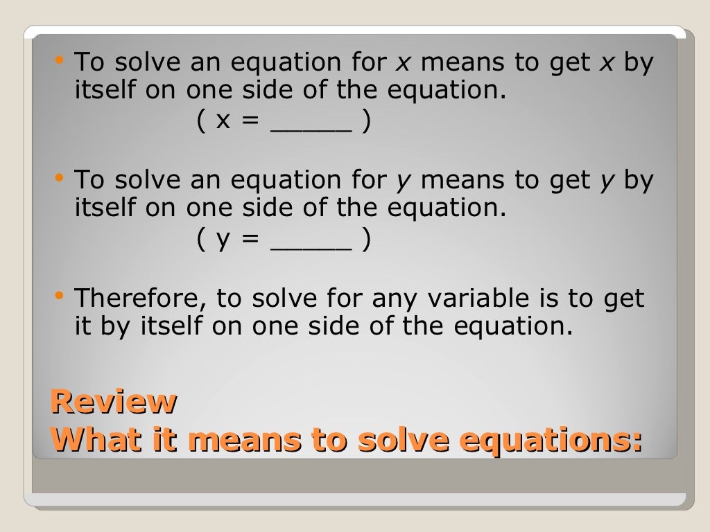 Solving Literal Equations In Solving Literal Equations Worksheet